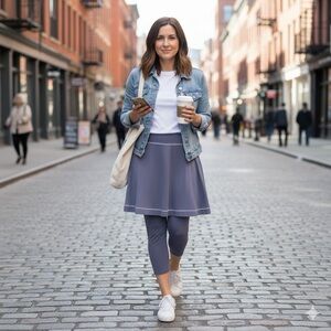 ANIVIVO SKIRTED LEGGING SKIRT SZ MEDIUM TENNIS YOGA GOLF WORKOUT RUNNING ERRANDS